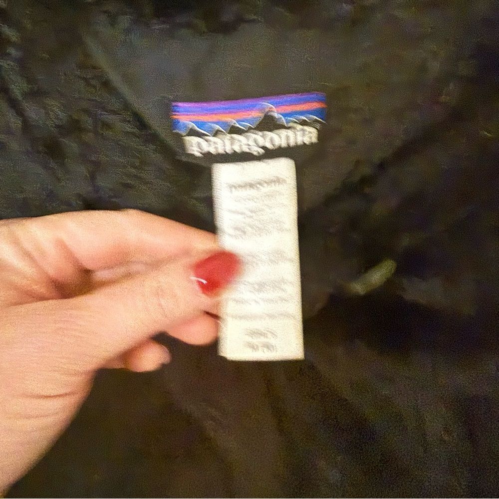 [Patagonia] Black Chenille Pelage High Pile Fleece Collared Jacket Girls Size 10 - Picture 2 of 5